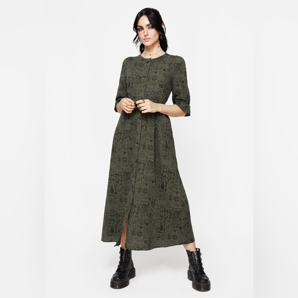 Disturbia Taddea Cotton Button Up Midaxi Dress US 2 / UK 6